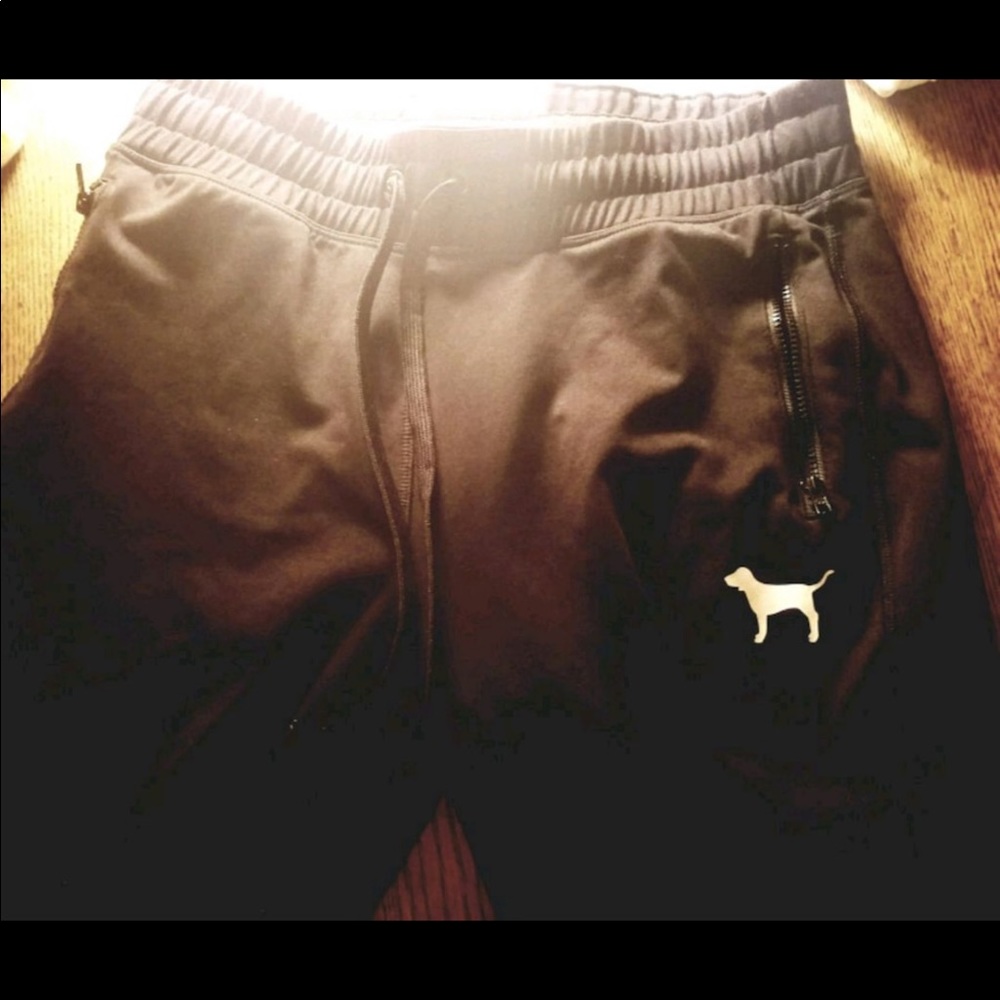 Pink (victoria Secrets) Black sport joggers